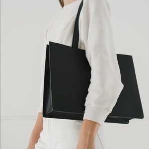 BAGGU Large Retail Leather Tote